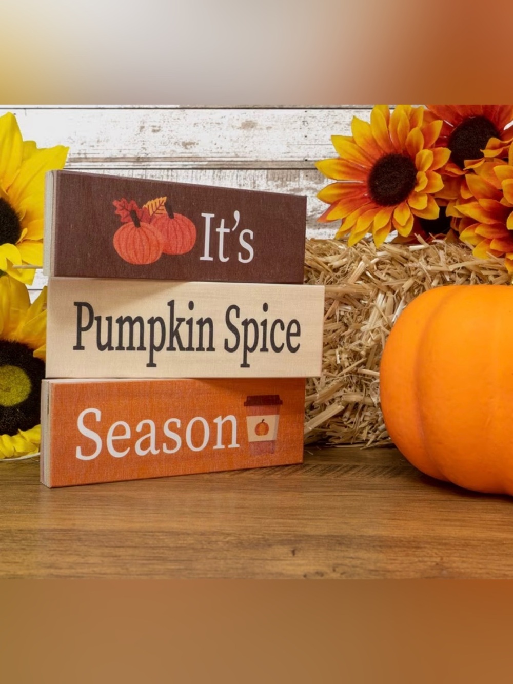 JennyGems Autumn “It's Pumpkin Spice Season” Wooden Block Signs
